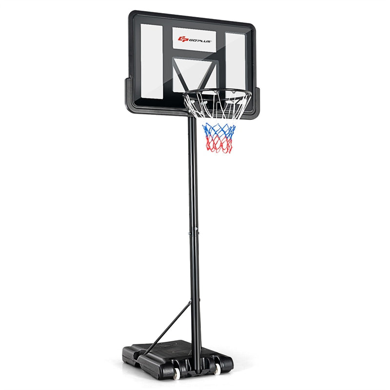 10 ft. Portable Basketball Hoop Goal with Vertical Jump Measurement Height  Adjustment for Youth Adults CX096BG-OG - The Home Depot